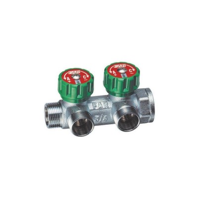 Collettore lineare 3/4" in ottone maschio femmina per sanitari vie 2