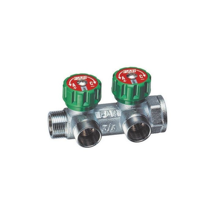 Collettore lineare 3/4" in ottone maschio femmina per sanitari vie 2