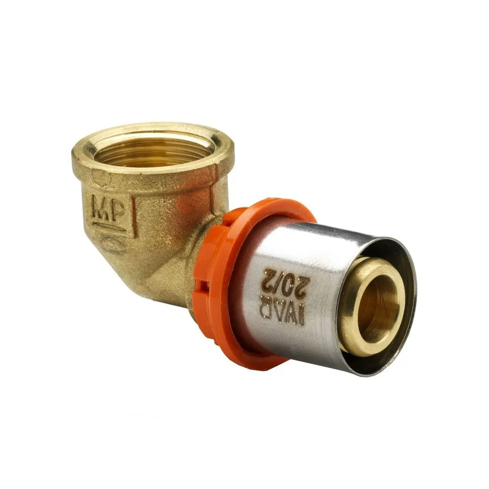 Raccordo curvo gomito femmina a pinzare 3/4"xø26