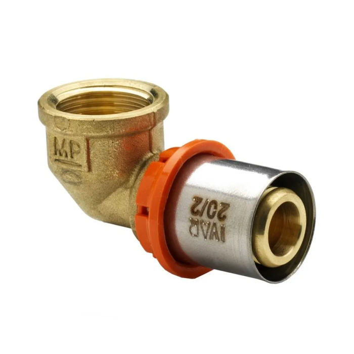 Raccordo curvo gomito femmina a pinzare 3/4"xø26