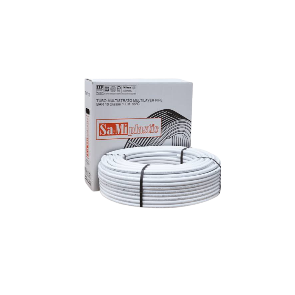 Tubo multistrato pvc bianco PEXB a PEXA ø20