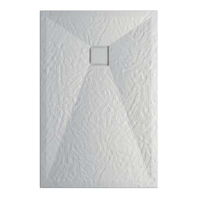 Piatto doccia in mineral marmo resina H.Cm 3 con griglia 90x90