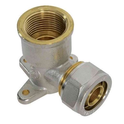 Raccordo curvo con flangia femmina a stringere attacco 1/2"x20