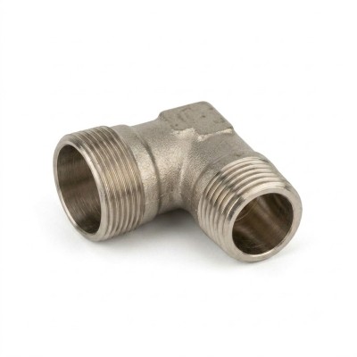 Raccordo curvo doppio in ottone cromato M 24x19 3/4"