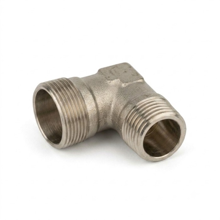 Raccordo curvo doppio in ottone cromato M 24x19 3/4"