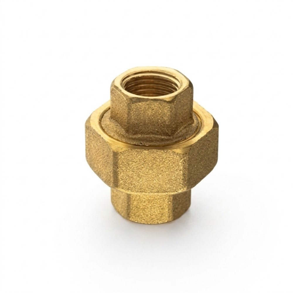 Bocchettone a 3 pezzi femmina in ottone giallo con o-ring 1"
