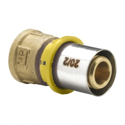 Raccordo diritto niples femmina per gas a Pinzare acqua 3/4"xø20