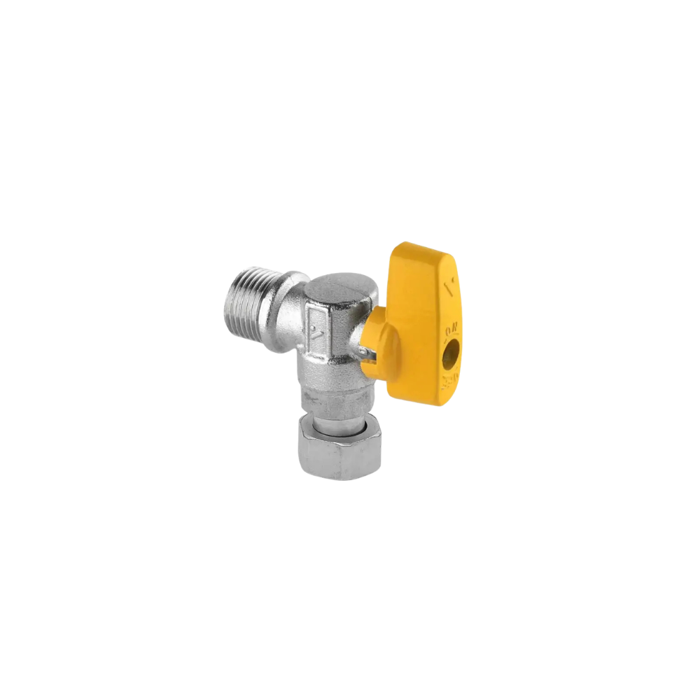 RUBINETTO A SFERA ANGOLO M1/2" x F 3/4" CON CALOTTA LIBERA