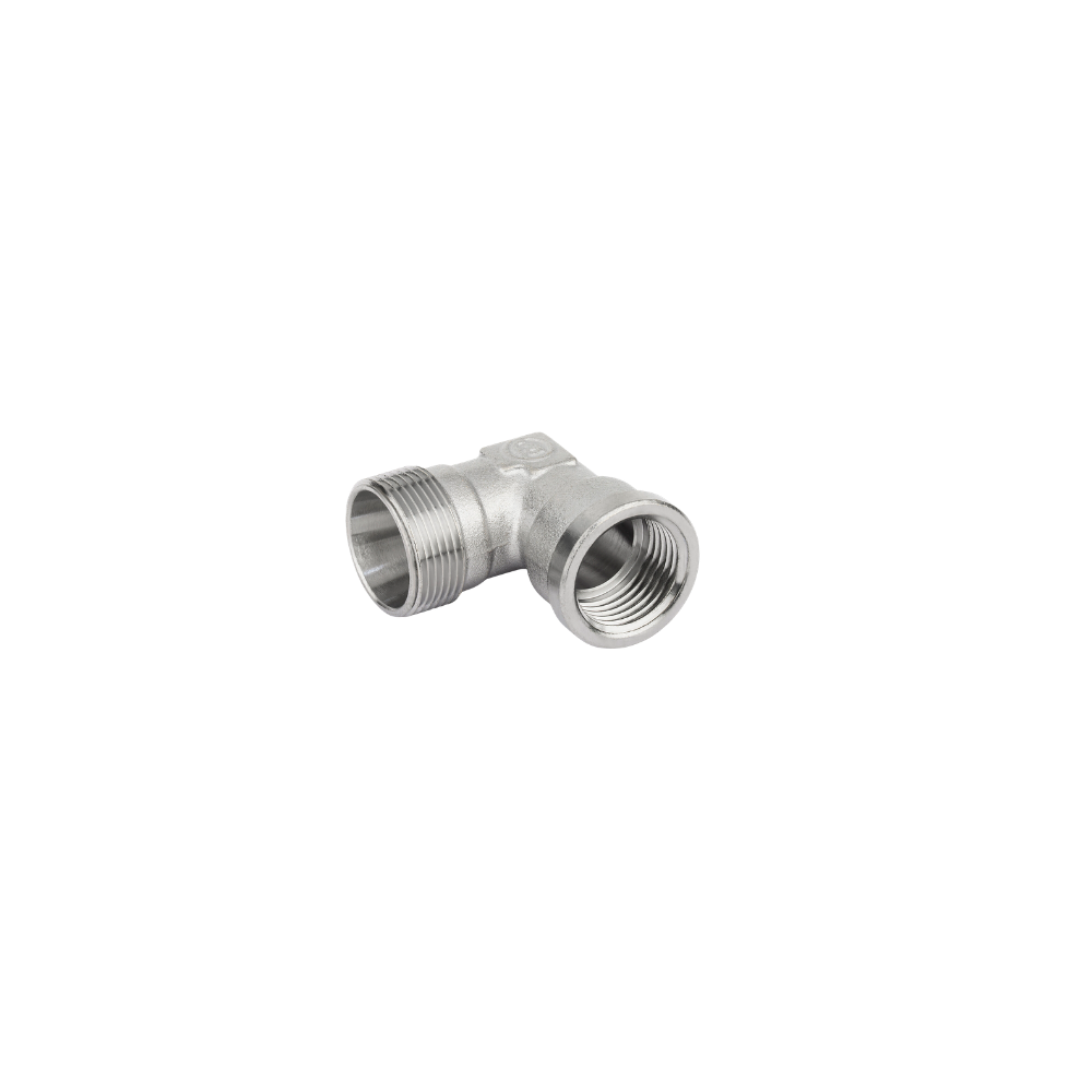 Raccordo curvo femmina in ottone cromato M 24x19 1/2"