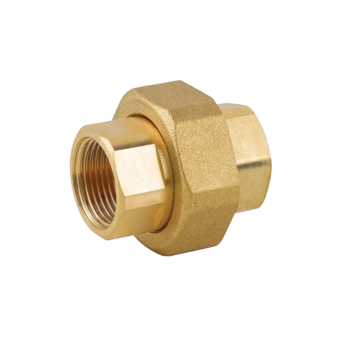 Bocchettone a 3 pezzi femmina in ottone giallo con o-ring 3/4"