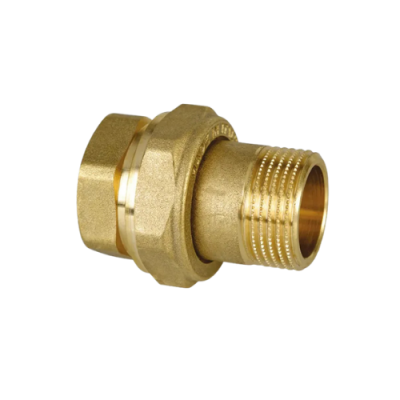 Bocchettone maschio femmina ottone giallo 1/2"