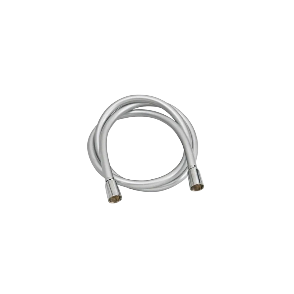 Flessibile doccia in pvc cromato con doppio attacco conico modello silver da cm 200