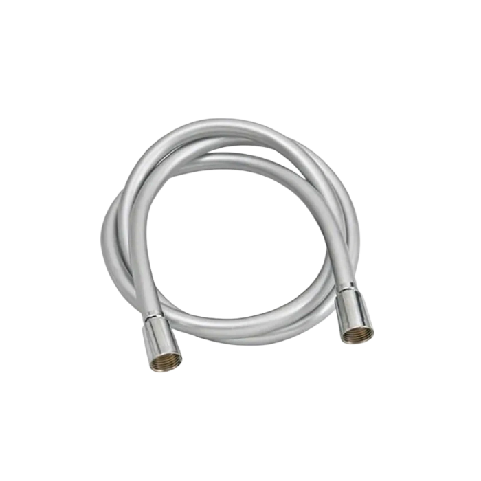 Flessibile doccia in pvc cromato con doppio attacco conico modello silver da cm 200