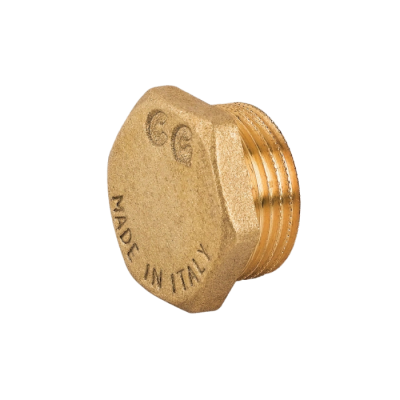 Tappo maschio in ottone giallo 11/4"