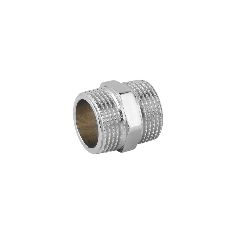 Raccordo diritto niples in ottone cromato 1/2"