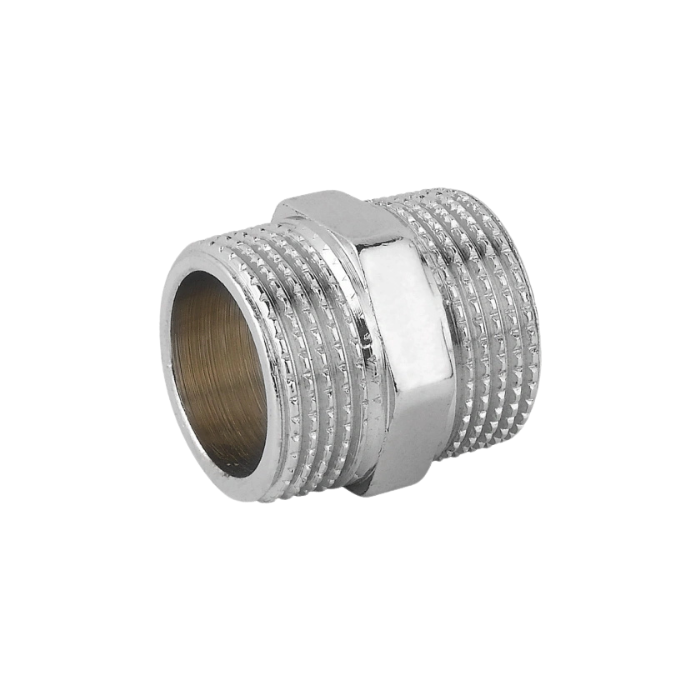 Raccordo diritto niples in ottone cromato 3/8"