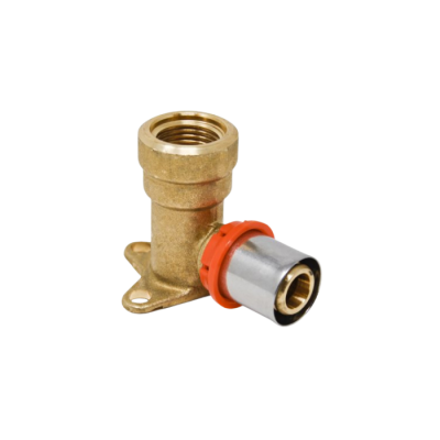 Raccordo curvo gomito con base a Pinzare acqua 1/2"ø20