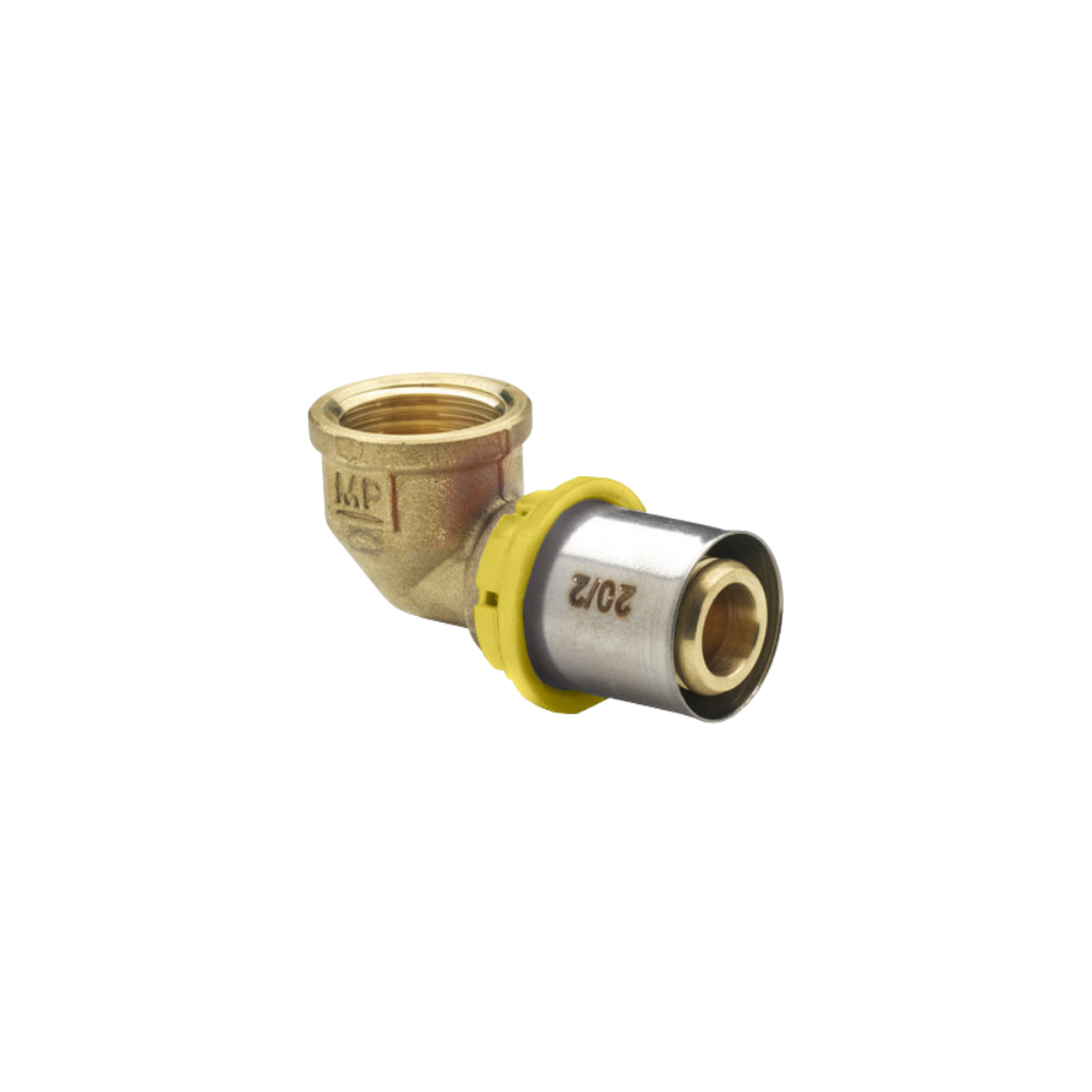 Raccordo curvo gomito femmina per gas 1/2"xø16
