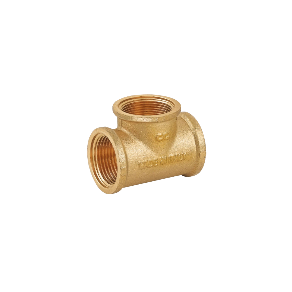 Raccordo a tee intermedio in ottone giallo 1"1/4