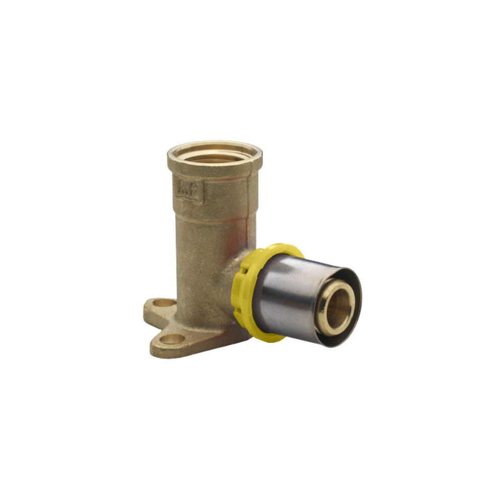 Raccordo curvo gomito con base a Pinzare Gas 1/2" ø 16