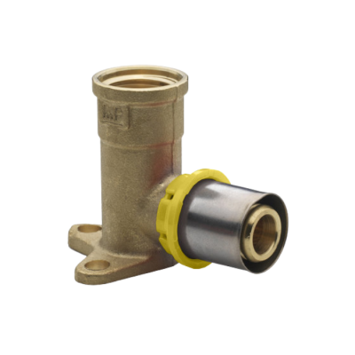 Raccordo curvo gomito con base a Pinzare Gas 1/2" ø 20