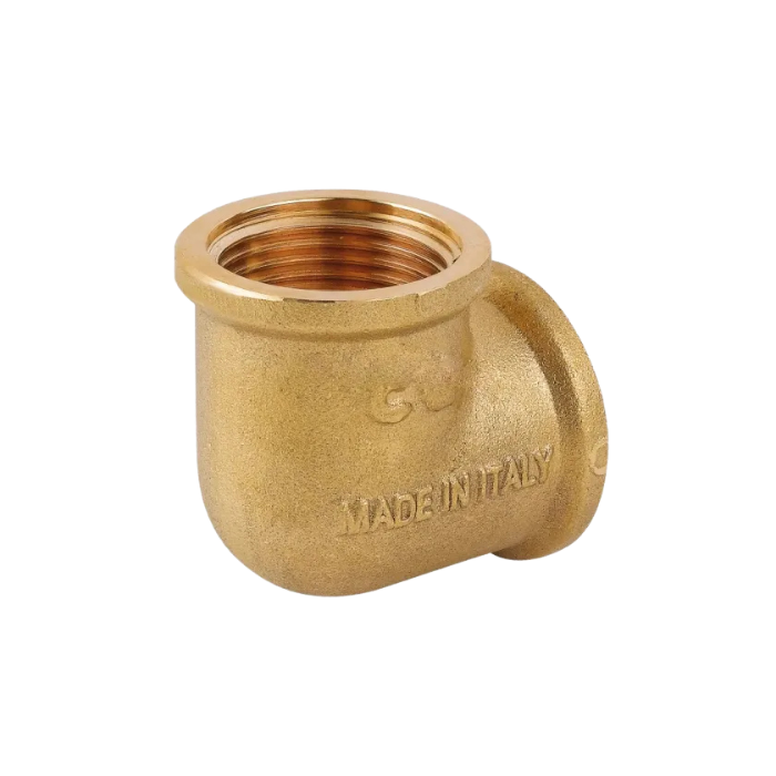 Raccordo curvo gomito femmina femmina in ottone giallo 3/4"