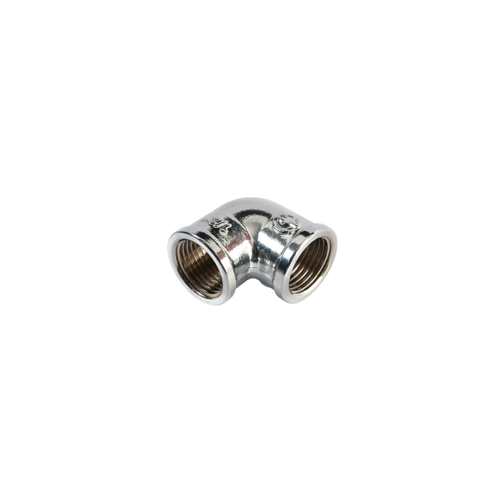 Raccordo curvo gomito in ottone cromato 3/8"