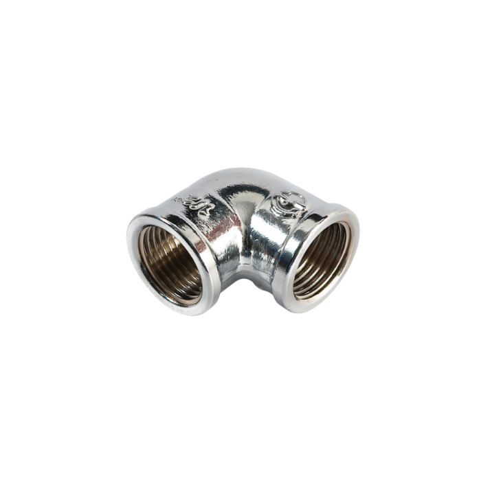 Raccordo curvo gomito in ottone cromato 3/8"