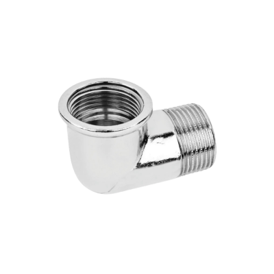 Raccordo curvo gomito maschio femmina in ottone cromato 1/2"