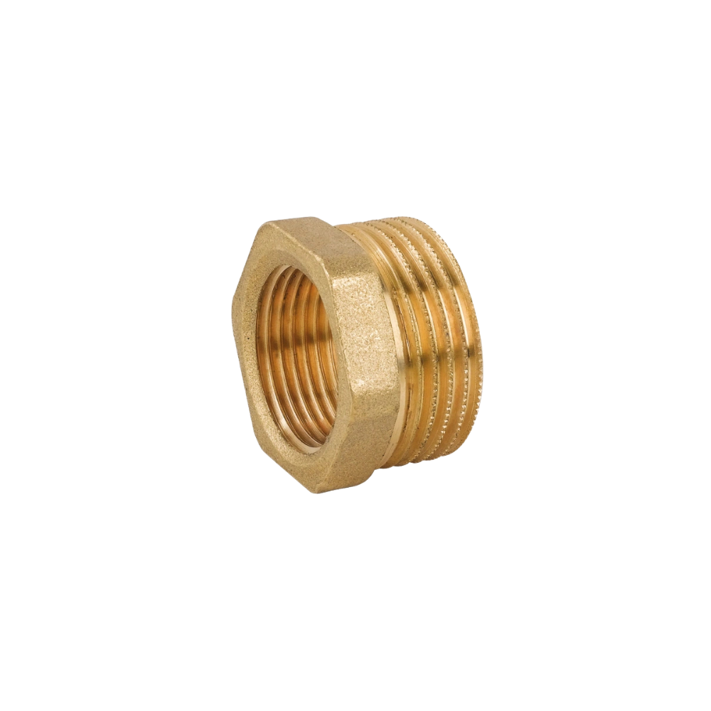 Riduzione esagonale maschio femmina in ottone giallo 1"x1/2"