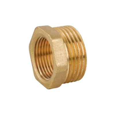 Riduzione esagonale maschio femmina in ottone giallo 11/4"x1/2"