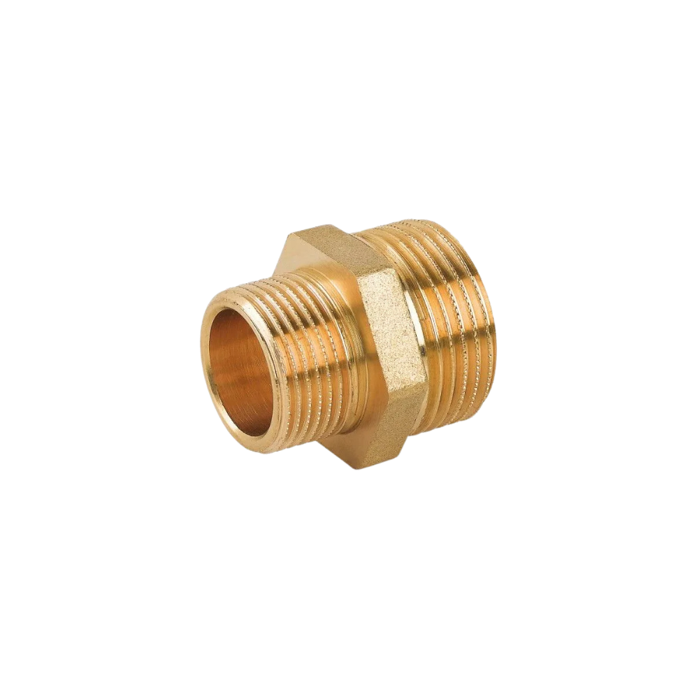Raccordo diritto niples ridotto in ottone giallo 11/4"x1"