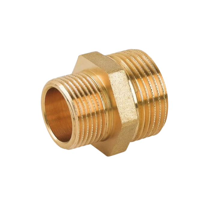 Raccordo diritto niples ridotto in ottone giallo 1"x3/4"