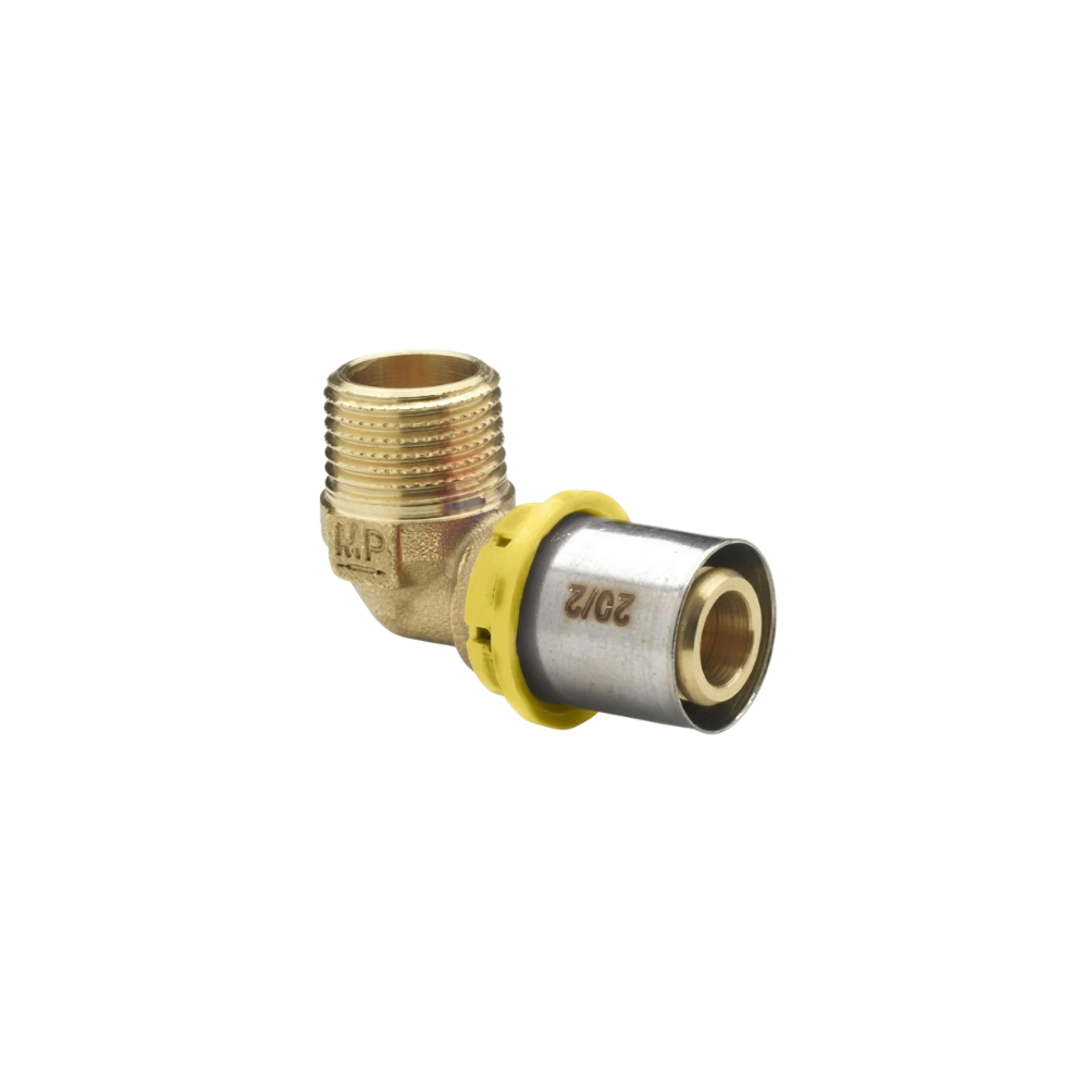 Raccordo curvo gomito maschio per gas 1/2"xø20