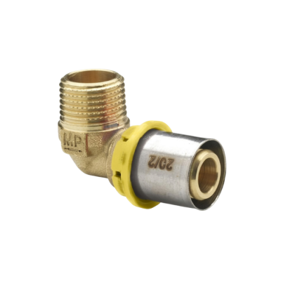 Raccordo curvo gomito maschio per gas 3/4"xø26