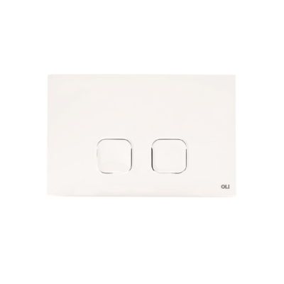 Placca di comando Plain dual doppio tasto bianca