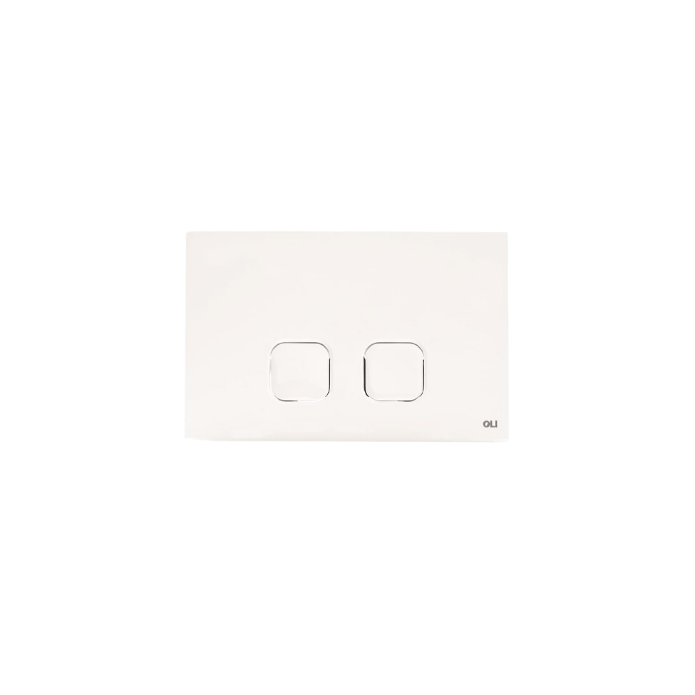 Placca di comando Plain dual doppio tasto bianca