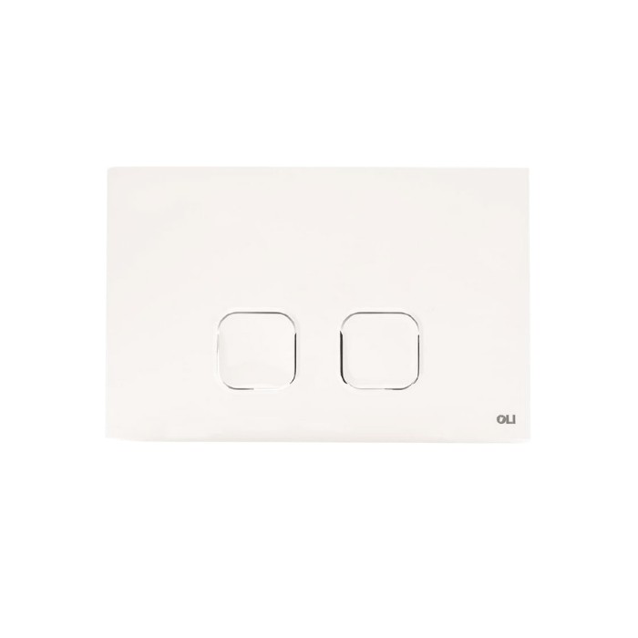Placca di comando Plain dual doppio tasto bianca