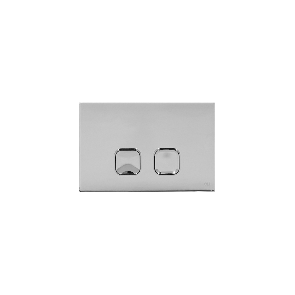 Placca di comando Plain dual doppio tasto cromato