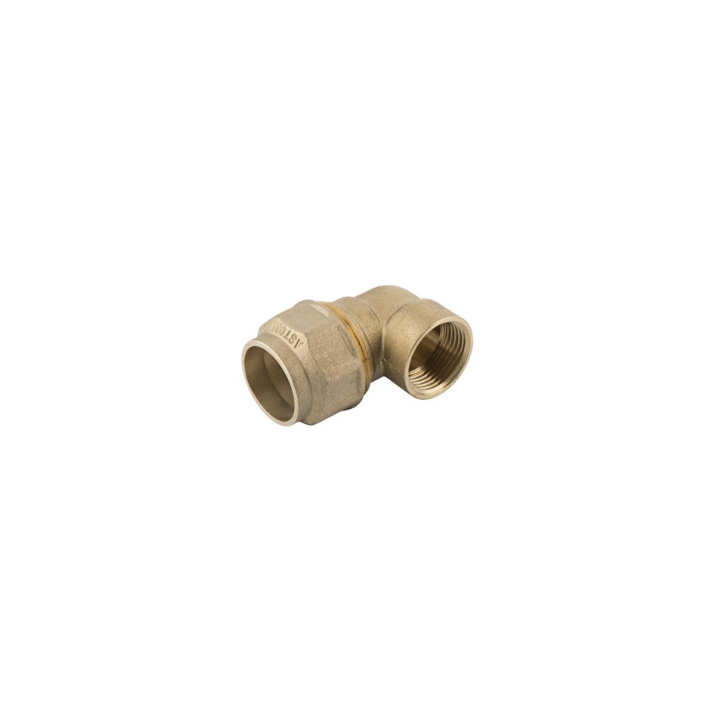 Raccordo curvo femmina 1" 1/2" ø 50 con ghiera in ottone giallo