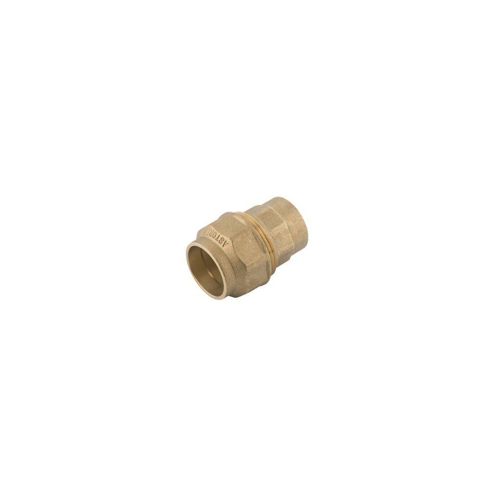 Raccordo diritto femmina 1" 1/2" ø 50 con ghiera in ottone giallo