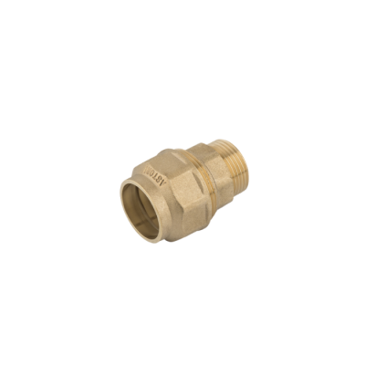 Raccordo diritto maschio 3/4" ø 25 con ghiera in ottone giallo