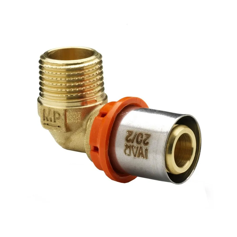 Raccordo curvo gomito maschio a pinzare 1/2"xø20