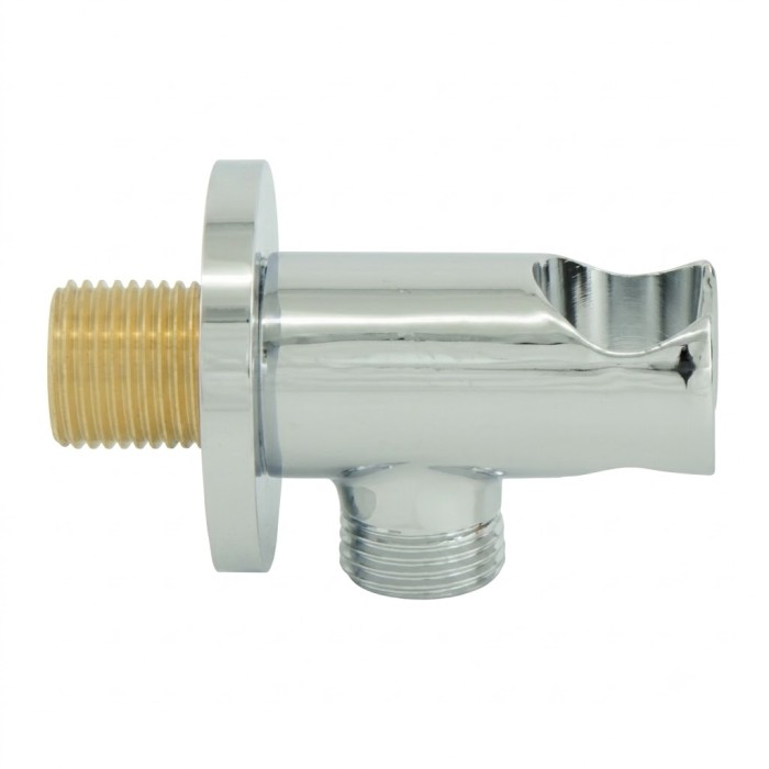 Presa Acqua Cordoba Tonda Con Supporto Ottone CRM In sc. Bianca