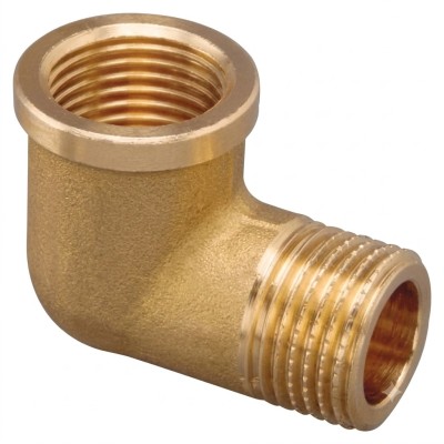 Raccordo curvo gomito maschio femmina in ottone giallo 1"