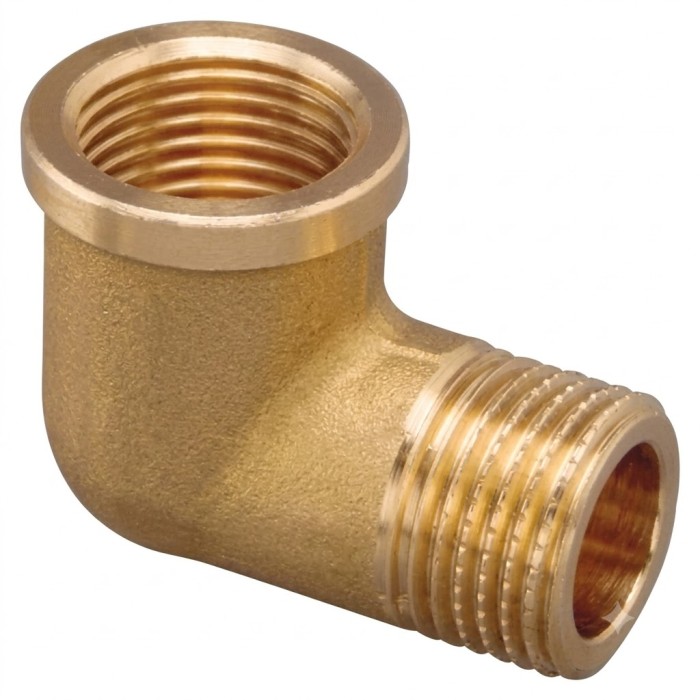 Raccordo curvo gomito maschio femmina in ottone giallo 1"