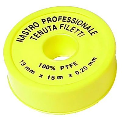 Rotolo nastro teflon per gas professionale in PTFE H. MM 19x15MT