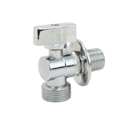 Rubinetto a sfera cromato per lavatrice 1/2"x3/4" con rosone leva in metallo