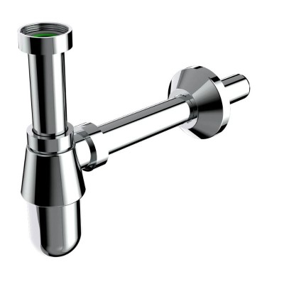 Sifone scarico a bottiglia in ottone senza piletta lavabo 1"1/4ø32