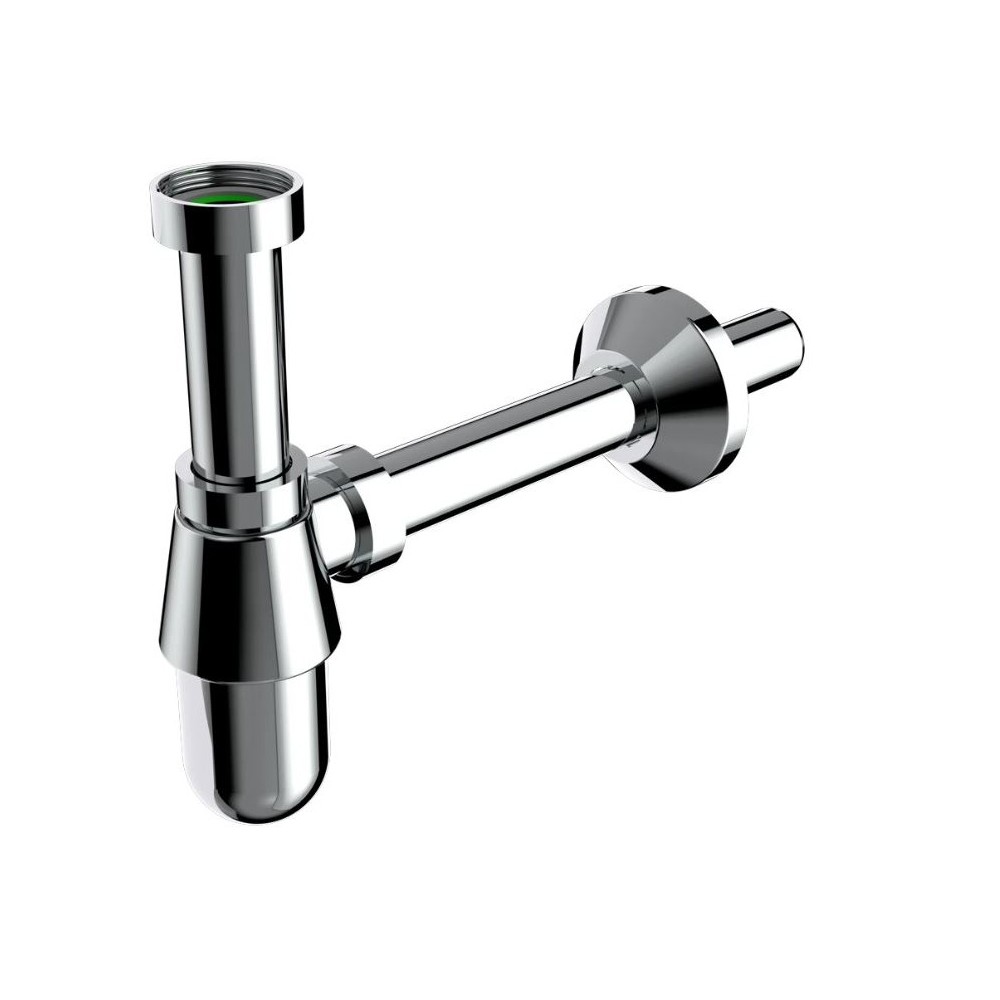 Sifone scarico a bottiglia in ottone senza piletta lavabo 1"1/4ø32